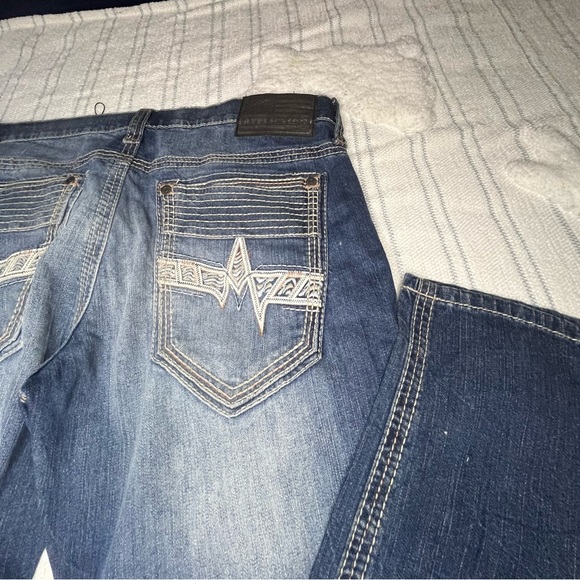 Affliction Dark Blue Denim Jeans - Picture 11 of 13